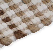 Load image into Gallery viewer, Hand-Woven Jute Bathroom Mat Set Fabric Natural and White - MiniDM Store
