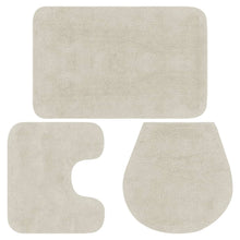 Load image into Gallery viewer, Bathroom Mat Set 3 Pieces Fabric White
