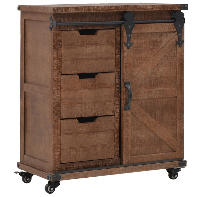 vidaXL Storage Cabinet Solid Fir Wood 64x33.5x75 cm Brown - MiniDM Store