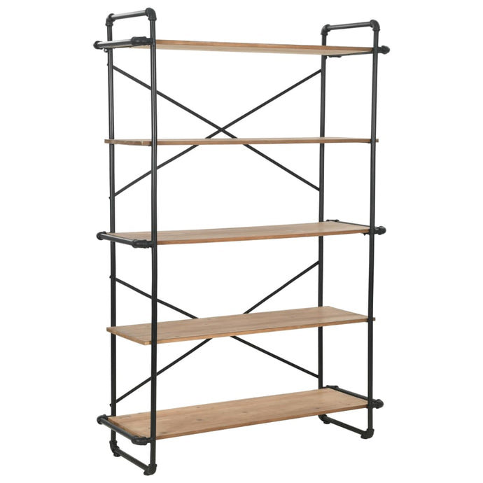 vidaXL Bookcase Solid Firwood and Steel 120x42x180 cm - MiniDM Store