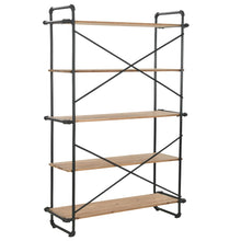 Load image into Gallery viewer, vidaXL Bookcase Solid Firwood and Steel 120x42x180 cm - MiniDM Store
