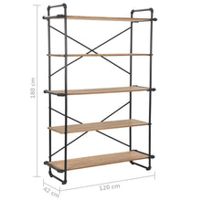 Load image into Gallery viewer, vidaXL Bookcase Solid Firwood and Steel 120x42x180 cm - MiniDM Store
