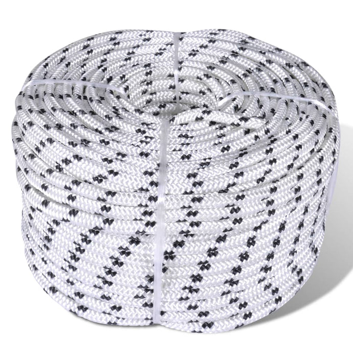 Braided Boat Rope Polyester 8 mm 500 m White - MiniDM Store