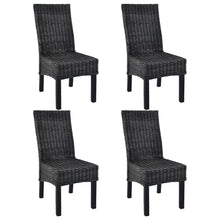 Load image into Gallery viewer, vidaXL Dining Chairs 4 pcs Black Kubu Rattan and Mango Wood - MiniDM Store
