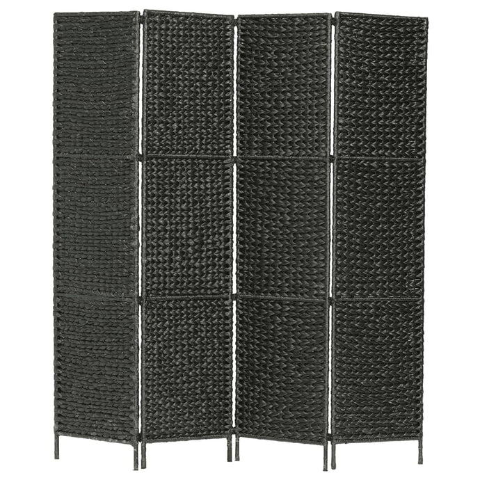 vidaXL 4-Panel Room Divider Black 154x160 cm Water Hyacinth - MiniDM Store