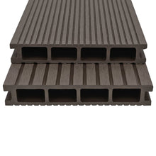 Load image into Gallery viewer, WPC Hollow Decking Boards with Accessories 30m² 2.2m Dark Brown - MiniDM Store
