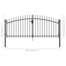 Load image into Gallery viewer, vidaXL Double Door Fence Gate with Spear Top 300x150 cm - MiniDM Store

