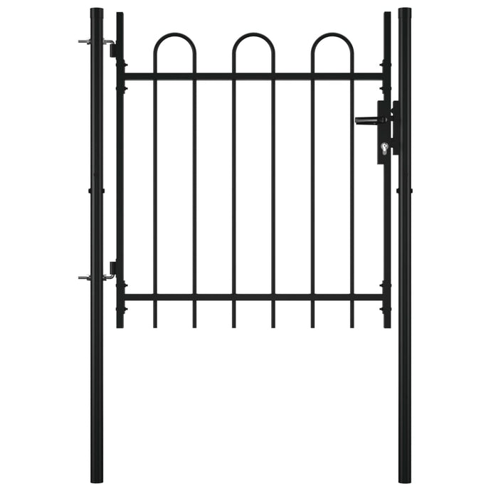 vidaXL Single Door Fence Gate with Hoop Top 100 x 75 cm - MiniDM Store