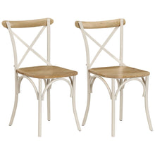 Load image into Gallery viewer, vidaXL Cross Chairs 2 pcs White Solid Mango Wood - MiniDM Store
