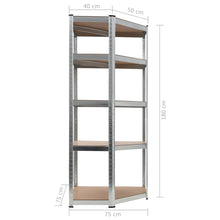 Load image into Gallery viewer, vidaXL Storage Shelf Silver 75x75x180 cm Steel and MDF - MiniDM Store
