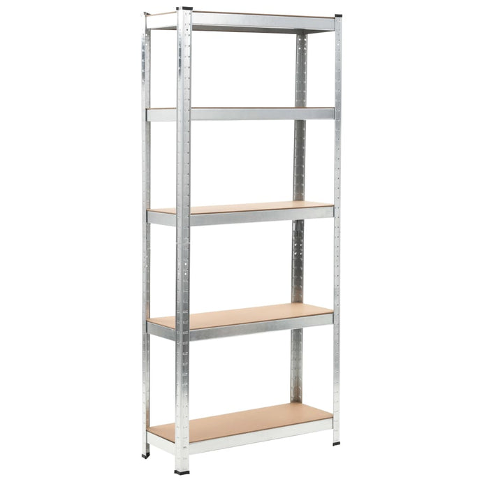 vidaXL Storage Shelf Silver 75x30x172 cm Steel and MDF - MiniDM Store