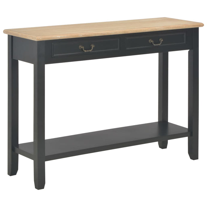 vidaXL Console Table Black 110x35x80 cm Wood - MiniDM Store