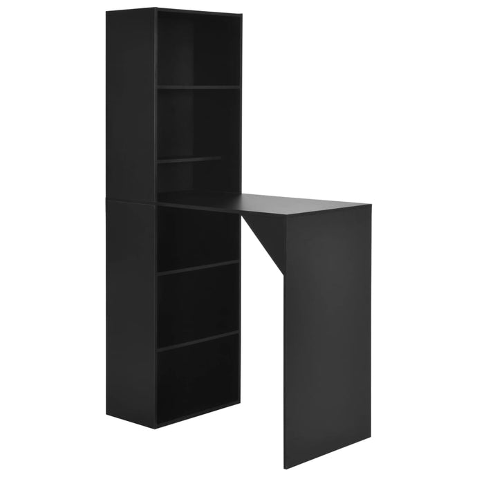 vidaXL Bar Table with Cabinet Black 115x59x200 cm - MiniDM Store
