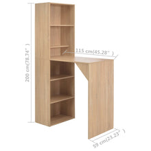 Load image into Gallery viewer, vidaXL Bar Table with Cabinet Oak 115x59x200 cm - MiniDM Store
