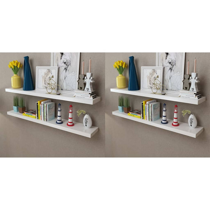 vidaXL Wall Shelves 4 pcs White 120 cm - MiniDM Store