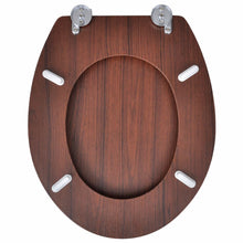 Load image into Gallery viewer, vidaXL WC Toilet Seat MDF Lid Simple Design Brown - MiniDM Store
