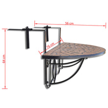 Load image into Gallery viewer, vidaXL Hanging Balcony Table Terracotta Mosaic - MiniDM Store
