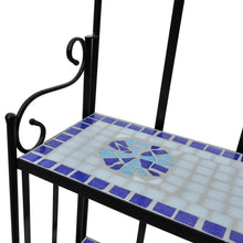 Load image into Gallery viewer, Plant Stand Plant Display Blue White Mosaic Pattern - MiniDM Store
