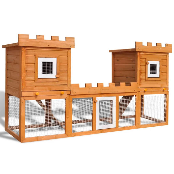 vidaXL Outdoor Large Rabbit Hutch House Pet Cage Double House - MiniDM Store