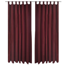 Load image into Gallery viewer, 2 pcs Bordeaux Micro-Satin Curtains with Loops 140 x 245 cm - MiniDM Store
