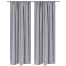Load image into Gallery viewer, 2 pcs Grey Slot-Headed Blackout Curtains 135 x 245 cm - MiniDM Store

