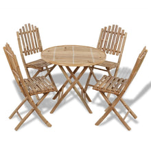 Load image into Gallery viewer, vidaXL 5 Piece Folding Outdoor Dining Set Bamboo - MiniDM Store
