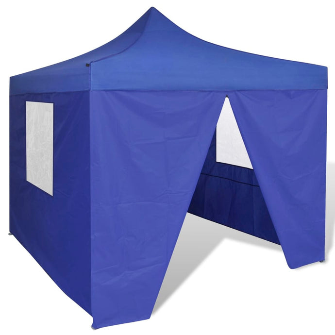 vidaXL Foldable Tent 3x3 m with 4 Walls Blue - MiniDM Store