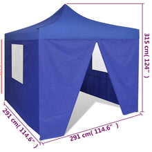 Load image into Gallery viewer, vidaXL Foldable Tent 3x3 m with 4 Walls Blue - MiniDM Store
