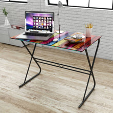 Load image into Gallery viewer, Glass Desk with Rainbow Pattern
