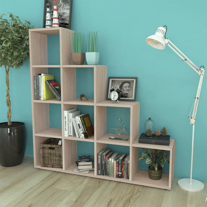 vidaXL Staircase Bookcase/Display Shelf 142 cm Oak - MiniDM Store