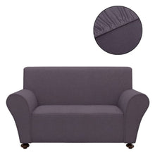 Load image into Gallery viewer, Stretch Couch Slipcover Anthracite Polyester Jersey
