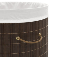 Load image into Gallery viewer, vidaXL Bamboo Laundry Bin Oval Dark Brown - MiniDM Store

