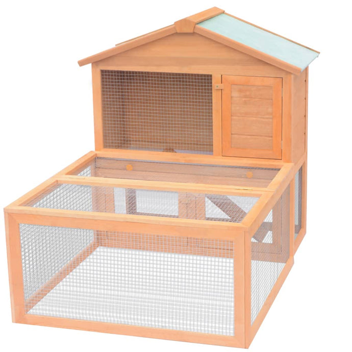 vidaXL Animal Rabbit Cage Outdoor Run Wood - MiniDM Store