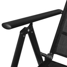 Load image into Gallery viewer, vidaXL Folding Garden Chairs 2 pcs Aluminium and Textilene Black - MiniDM Store

