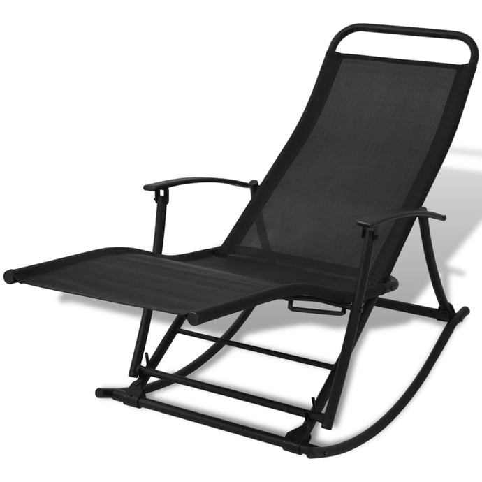 vidaXL Garden Rocking Chair Steel and Textilene Black - MiniDM Store