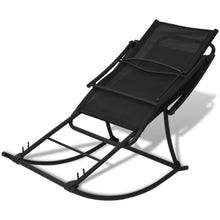 Load image into Gallery viewer, vidaXL Garden Rocking Chair Steel and Textilene Black - MiniDM Store
