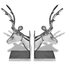 Load image into Gallery viewer, vidaXL Bookends Deer 2 pcs Aluminium Silver - MiniDM Store
