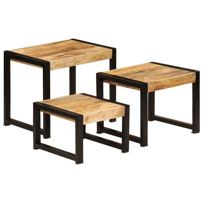 vidaXL Nesting Tables 3 pcs Solid Mango Wood - MiniDM Store