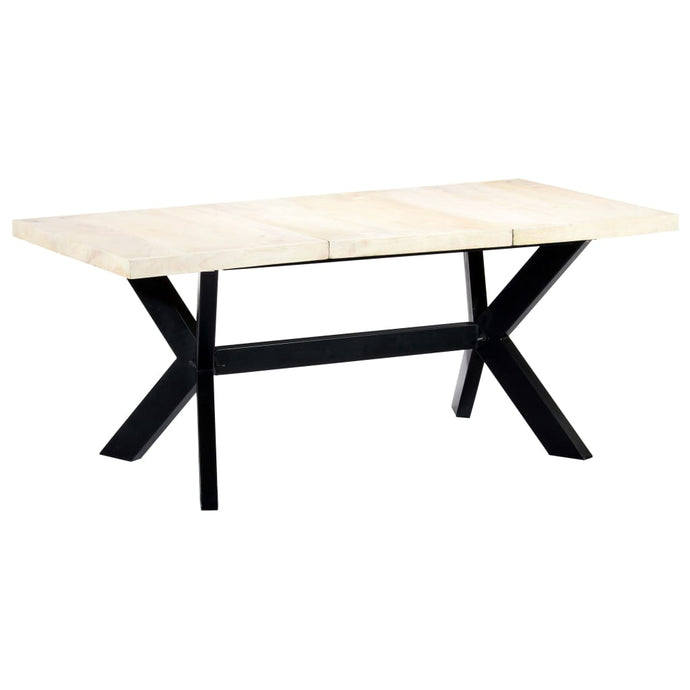 vidaXL Dining Table White 180x90x75 cm Solid Mango Wood - MiniDM Store