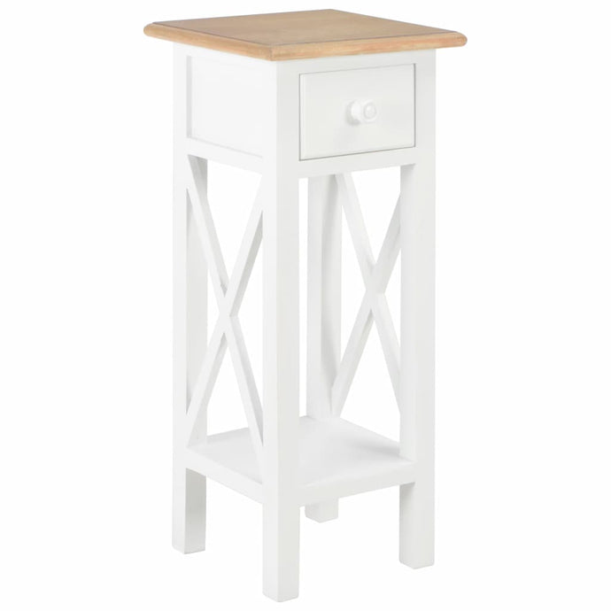 vidaXL Side Table White 27x27x65.5 cm Wood - MiniDM Store