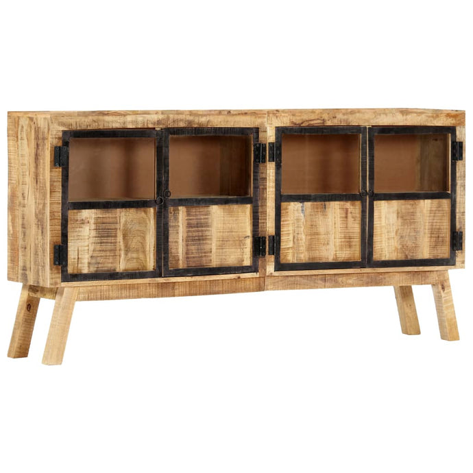 vidaXL Sideboard Brown and Black 160x30x80 cm Solid Rough Mango Wood - MiniDM Store