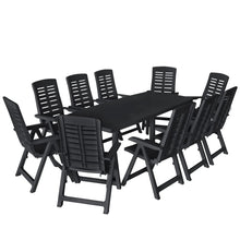 Load image into Gallery viewer, vidaXL 11 Piece Outdoor Dining Set Plastic Anthracite - MiniDM Store
