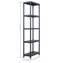 Load image into Gallery viewer, vidaXL Storage Shelf Racks 2 pcs Black 125 kg 60x30x180 cm Plastic - MiniDM Store
