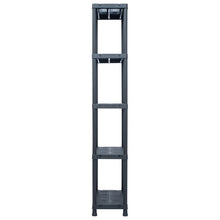 Load image into Gallery viewer, vidaXL Storage Shelf Racks 5 pcs Black 125 kg 60x30x180 cm Plastic - MiniDM Store
