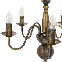 Load image into Gallery viewer, Chandelier Antique Black 5 x E14 Bulbs
