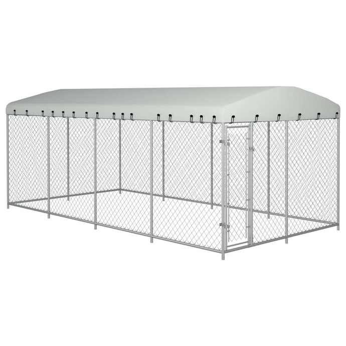 vidaXL Outdoor Dog Kennel with Roof 8x4x2 m - MiniDM Store