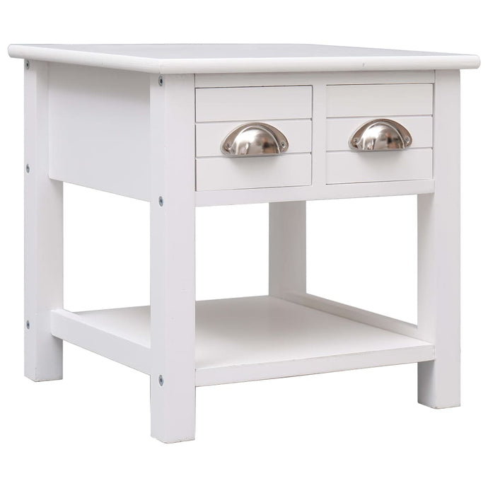 vidaXL Side Table White 40x40x40 cm Paulownia Wood - MiniDM Store