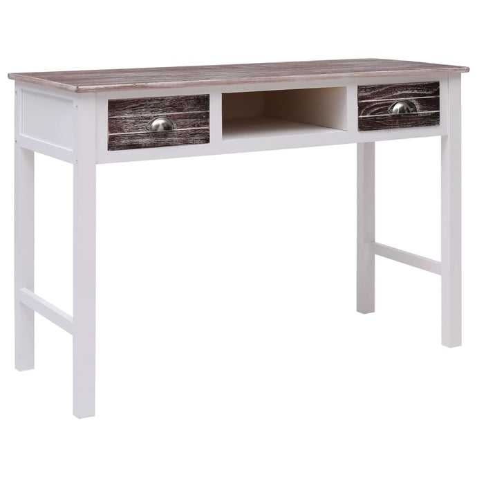 vidaXL Writing Desk Brown 110x45x76 cm Wood - MiniDM Store