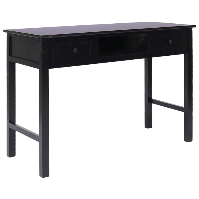 vidaXL Writing Desk Black 110x45x76 cm Wood - MiniDM Store