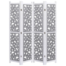 Load image into Gallery viewer, vidaXL 4-Panel Room Divider Grey 140x165 cm Solid Wood - MiniDM Store

